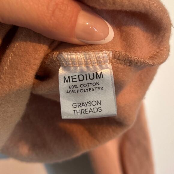 Grayson Threads Cropped Oversized Crewneck Sweatshirt – Beige – Women’s Medium - Picture 6 of 7